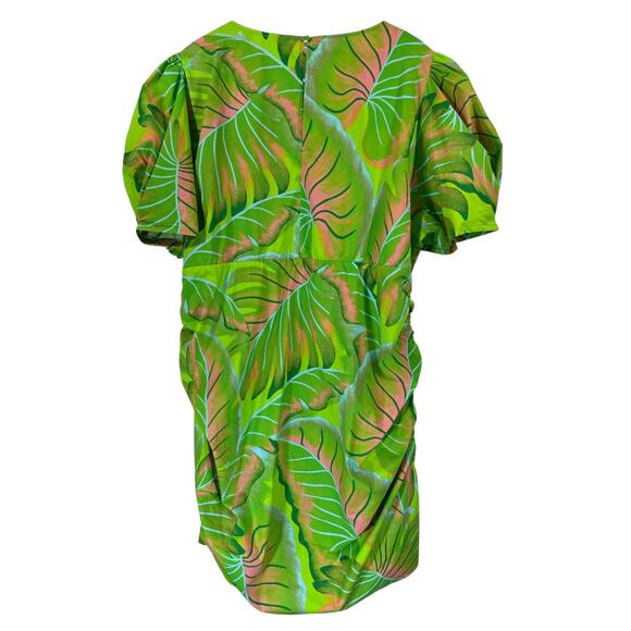 NWT Farm Rio Anthropologie Puff Sleeve Tropical Leaf Mini Dress Plus Size 3X - Picture 6 of 14